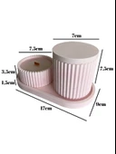 Desenli Desing 3'lü Set Kokulu Mumluk Dekoratif Mum Seti(AÇIK PEMBE)(KOKULU)(4 PARÇA) Pembe AMBER - 5