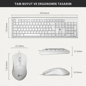Lecoo Cm101 Beyaz Kablolu Klavye & Mouse Set - 6