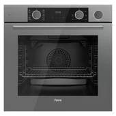 Ferre Fryart & SteamArt Gri Cam Ankastre Set D088 - LN388 Döküm ızgaralı Önden Düğmeli Ocak - XE64CPR Buharli fırın thumbnail 4