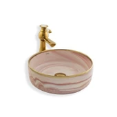 LENA TEZGAH ÜSTÜ ÇANAK LAVABO E-7025 PEMBE - 1