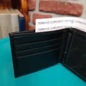 Hakiki Deri Erkek Bozuk Para Gözlü Çıtçıtlı Siyah Cüzdan gvn-0120 - 3