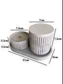 Desenli Desing 3'lü Set Kokulu Mumluk Dekoratif Mum Seti(AÇIK GRİ)(KOKULU)(4 PARÇA) Gri VANİLYA - 5