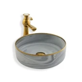 LENA TEZGAH ÜSTÜ ÇANAK LAVABO E-7026 GRİ - 1