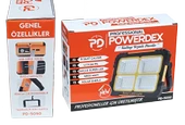 Orpemo Powerdex PD 5050 Solar Şarjlı Projektör 4000 mAh Lityum Pil, Güneş Enerjili El Feneri thumbnail 9
