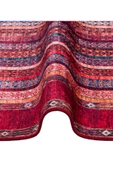 Frenda Home Şal Desen Pamuk Taban Yıkanabilir Halı  KIRMIZI 100X200 - 4