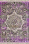 Vintage Desenli Pamuk Taban Dekoratif Halı  FUŞYA 100X300 - 1