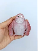 Squishy Goril Stres Önleyici Gorilla 9 cm Sukuşi Maymun - Bordo thumbnail 2