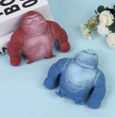 Squishy Goril Stres Önleyici Gorilla 9 cm Sukuşi Maymun - Bordo thumbnail 5