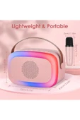 XM66 Mini Karaoke Speaker Taşınabilir Bluetooth Hoparlör Mikrofon Seti Sd,usb,rgb Işıklı Ses Bombası - 3