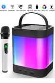 Z9 Speaker Taşınabilir Bluetooth Hoparlör Karaoke Mikrofon Seti SD,USB,Radyo RGB Işıklı Ses Bombası - 1