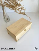 Doğal Ahşap Takı Kutusu Ahşap Saklama Kutusu(BEYAZ ÇAM)(BOY:20CM EN:12CM Yük:8,5cm) BOY:20cm EN:12cm YÜK:8.5cm - 2