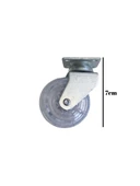 Düz Tabla Şeffaf Masa Tekeri Sehpa Tekeri(7cm)(METAL ŞEFFAF)(50x20mm) Şeffaf ŞEFFAF - 2 ADET - 3