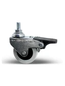 10mm Vidalı Frenli Sandalye Tekeri Koltuk ve Sehpa Tekeri 50mm(KROM - GRİ)(FRENLİ)(10mm Vidalı) Gri GRİ - 2 ADET - 1