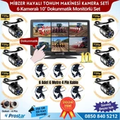 Mibzer için 6 Kameralı 10 inç Dokunmatik Monitör Altıya Bölen Kayıtlı 256 Gb Sd Kart Destekli - 1
