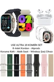 Watch Use 19 Ultra Akıllı Saat 8 Kordonlu-Bluetooth Kulaklık-Koruma Kılıfı iPhone Huawei Uyumlu 8-9 - 1