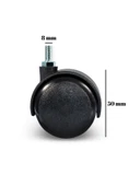 Vidalı Masa Tekeri Sandalye ve Koltuk Tekeri (8mm - 10mm)(50mm)(Siyah) Siyah 8mm SİYAH - 2 ADET - 2