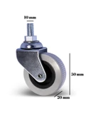 10mm Vidalı Frensiz Sandalye Tekeri Koltuk ve Sehpa Tekeri 50mm(KROM - GRİ)(FRENSİZ)(10mm Vidalı) Gri GRİ - 2 ADET - 2