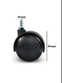 Vidalı Masa Tekeri Sandalye ve Koltuk Tekeri (8mm - 10mm)(50mm)(Siyah) Siyah 10mm SİYAH - 10 ADET - 2