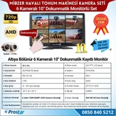 Mibzer için 6 Kameralı 10 inç Dokunmatik Monitör Altıya Bölen Kayıtlı 256 Gb Sd Kart Destekli - 2