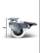 Düz Tabla Frenli Lüks Masa Tekeri Sehpa Tekeri(FRENLİ)(KROM - GRİ)(7cm)(TEKER ÖLÇÜ:50x20mm) Gri GRİ - 1 ADET - 2