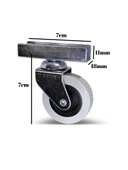 18mm U Geçme Masa Tekeri Sehpa Tekeri(7cm)(GRİ)(18mm U Geçme 50x20mm) Gri GRİ - 1 ADET - 2