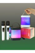 Z9 Speaker Taşınabilir Bluetooth Hoparlör Karaoke Mikrofon Seti SD,USB,Radyo RGB Işıklı Ses Bombası - 5