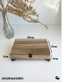 Doğal Ahşap Takı Kutusu Ahşap Saklama KUTUSU(CEVİZ)(BOY:20cm EN:11cm Yük:6cm) BOY:20cm EN:11cm YÜK:6cm - 5