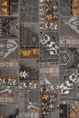 Patchwork Desenli Yıkanabilir Pamuk Taban Dijital Baskılı Halı  ANTRASİT 80X300 - 2