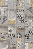 Patchwork Desenli Yıkanabilir Pamuk Taban Dijital Baskılı Halı  GRİ 100X200 - 2