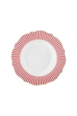 New Romantic Kırmızı İnce Çizgili Çukur Tabak 24 cm thumbnail 1
