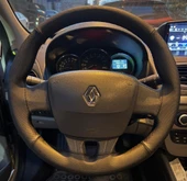 DİKİŞLİ DİREKSİYON KILIFI SİYAH DERİ NOKTALI DERİ SİYAH DİKİŞLİ RENo FLUENCE İÇİN thumbnail 1