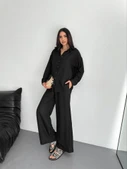 Lucky Life Kadın Gömlek Pantolon Ikili Takım - Siyah - 3