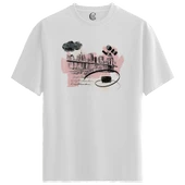 Urban Echo - %100 Pamuklu Erkek Beyaz Tişört - Premium Quality thumbnail 1