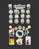 Genshin-Albedo 2 Li Sticker Set Parlak Kağıt-Monstat-Genshin impact-oyun süsleme - 2