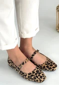 Linni Leopar Süet Babet Ayakkabı - 1