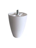 Plastik Ayak 8mm Vidalı Mobilya Koltuk ve Baza Ayağı(BEYAZ)(10CM)(8mm Vidalı) Beyaz 10cm 10cm - 2 ADET - 2