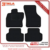 Renault Megane II 2002-2008 Lüks Halı Paspas Seti Siyah - 2