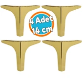 Mobilya Kanepe Sehpa TV Ünitesi Koltuk Ayağı 14 cm Gold Altın Baza Ayak 4 Adet thumbnail 1