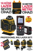 16 Köşe Çizgi Hizalama Lazer Seviye Hizalama Makinesi + 50 Metre Yüksek Hassasiyet Lazer Metre Ölçer - 1
