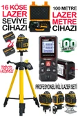 16 Köşe Çizgi Hizalama Lazer Seviye + 100 Metre Yüksek Hassasiyet Lazer Metre Ölçer - 1