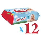 Baby Turco  90 Lı Klasik Islak Havlu 12 Li Set - 1