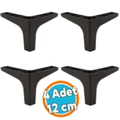 Mobilya Kanepe Sehpa TV Ünitesi Koltuk Ayağı 10 cm Siyah Baza Ayak 4 Adet thumbnail 1