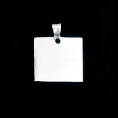 Kare Düz Parlak 925 Ayar Gümüş Kolye Ucu thumbnail 2