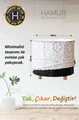 Yıkanabilir Puf Tabure Kılıfı Tak-Çıkar-Değiştir-Yenile Orta Sehpa Kılıfı By Motif Ekru - 5