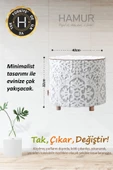 Yıkanabilir Kılıflı Puf Köşegen İskandinav Bohem Punch  Orta Sehpa Koltuk Tabure Motif Gri - 2