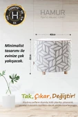Yıkanabilir Kılıflı Puf Köşegen İskandinav Bohem Punch  Orta Sehpa Koltuk Tabure Lotus Gri - 2