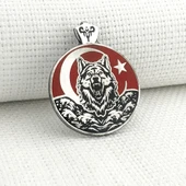 Ayyıldız 925 Ayar Gümüş Bozkurt Kolye Ucu thumbnail 1