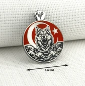 Ayyıldız 925 Ayar Gümüş Bozkurt Kolye Ucu thumbnail 3