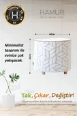 Yıkanabilir Kılıflı Puf Köşegen İskandinav Bohem Punch  Orta Sehpa Koltuk Tabure Lotus Ekru - 2