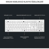 Lecoo Kw200 Kablosuz Klavye & Mouse Set Beyaz - 6
